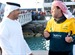 HH Sheikh Sultan Bin Tahnoon Al Nahyan, Chairman, Abu Dhabi Tourism Authority (ADTA), welcomes Iker Martinez into Abu Dhabi