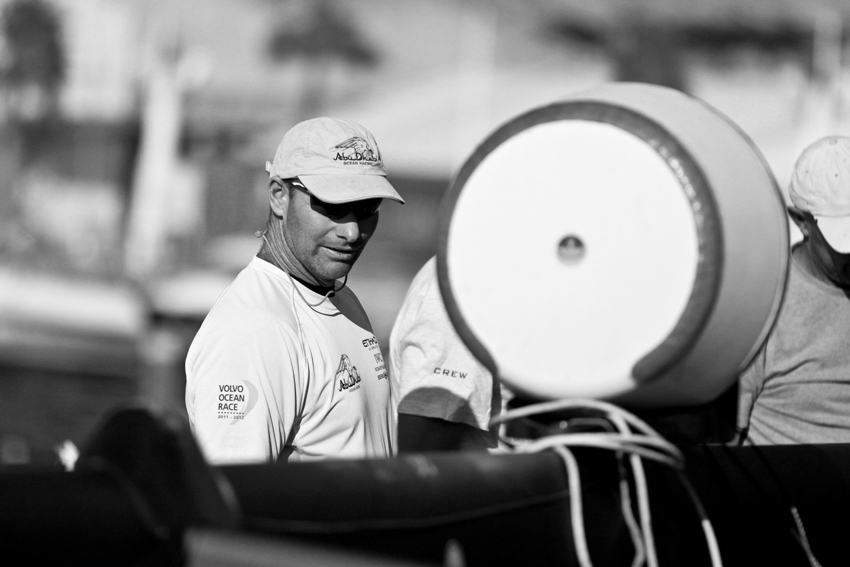 Craig Sattherwaite gets down to work. Credit Nick Dana/Abu Dhabi Ocean Racing