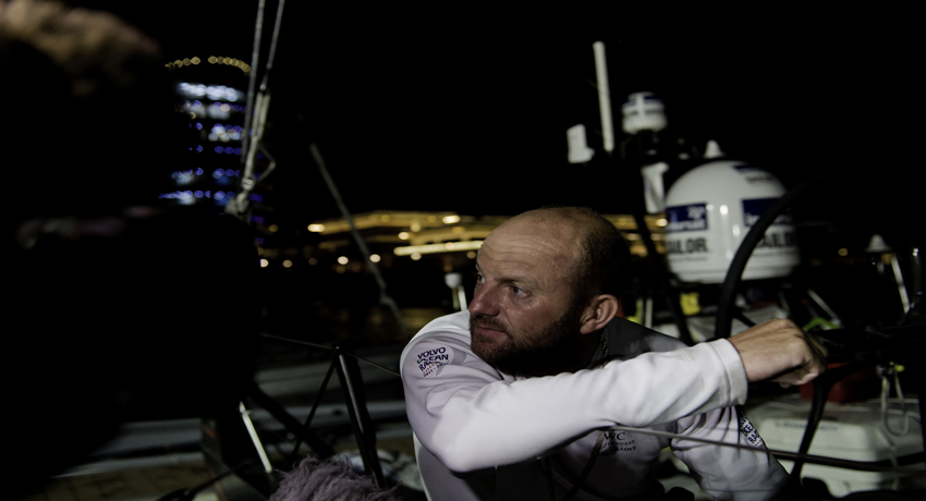 Abu Dhabi's Ian Walker Arrives In Sanya. Credit Paul Todd/Volvo Ocean Race