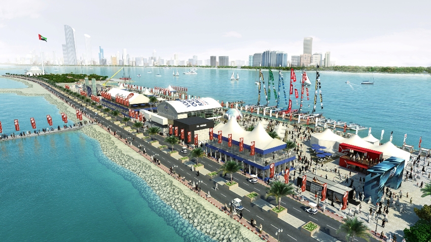 Helicopter view of Abu Dhabi's New Year Race Village