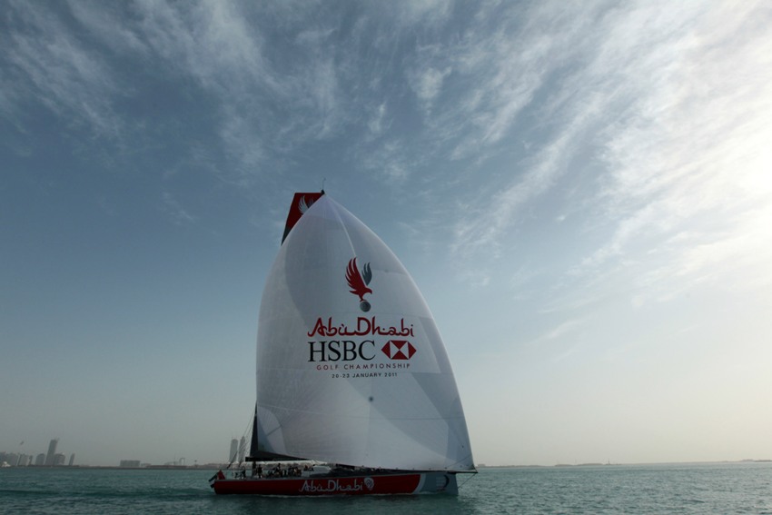 The team's training yacht got a special re-brand for the European Tour event - Jan 2011