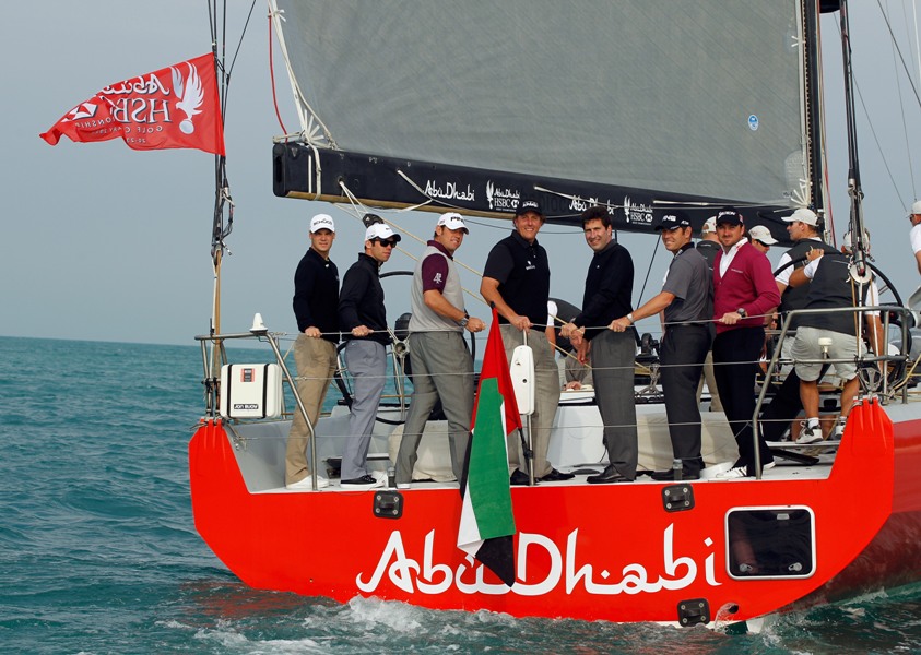 The world's best golfers enjoy a sail with Ian Walker in Abu Dhabi