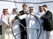 His Highness Sheikh Sultan bin Tahnoon Al Nahyan, Chairman, Abu Dhabi Tourism Authority - ADTA (centre) coordinates the turning of the ‘wheel’ to open the Destination Village. 