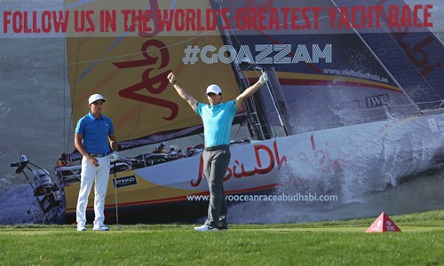 Rory McIlroy sank his first ever hole-in-one as he battled to keep pace with Abu Dhabi legend Martin Kaymer_credit Getty Images.jpg