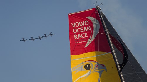 UAE Air Force Aerobatic Team Al Forsan thrilled the Abu Dhabi Volvo Ocean Race fans - Photo by Ian Roman - Abu Dhabi Ocean Racing.jpg