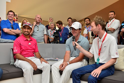 Rory McIlroy chats to Azzam via video link.jpg