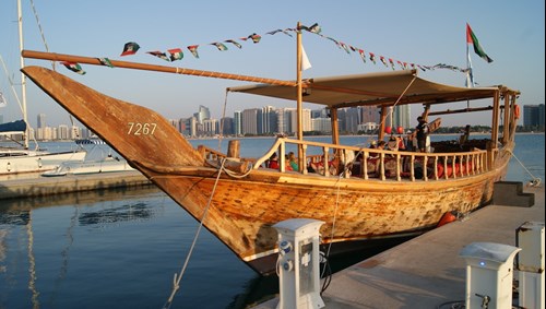 Capt Tonys dhow ready for a sunset cruise of the Corniche.jpg